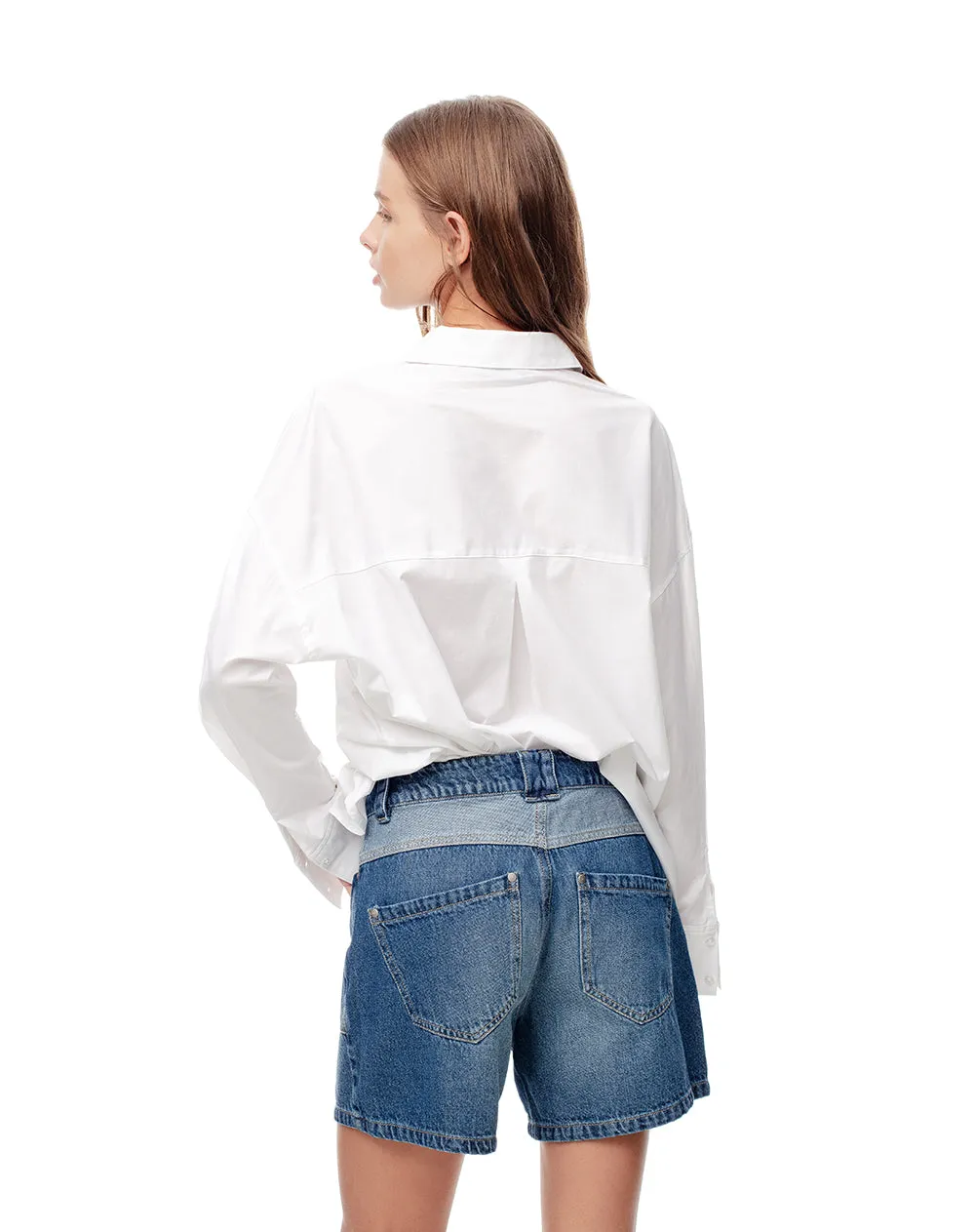 Short tiro alto denim índigo medio mujer sold by Gef product image thumbnail 2