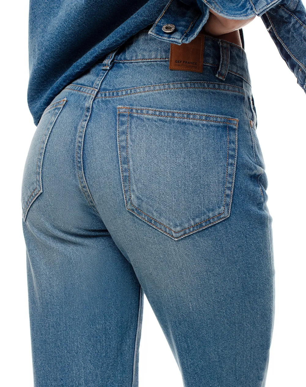 Jean recto tiro alto índigo medio mujer sold by Gef product image thumbnail 5