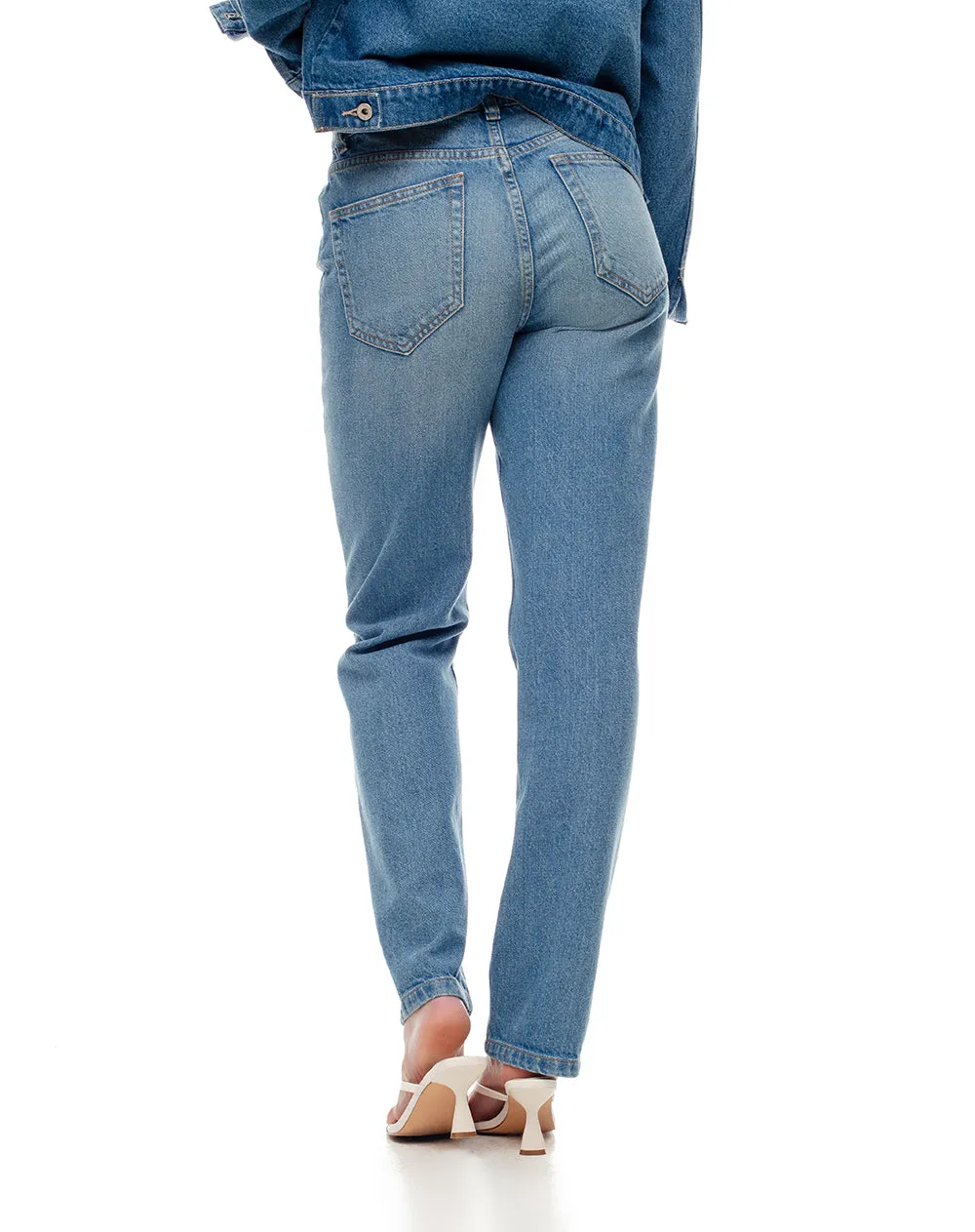 Jean recto tiro alto índigo medio mujer sold by Gef product image thumbnail 2