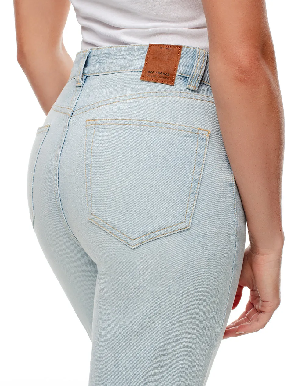 Jean recto tiro medio índigo claro mujer sold by Gef product image thumbnail 5