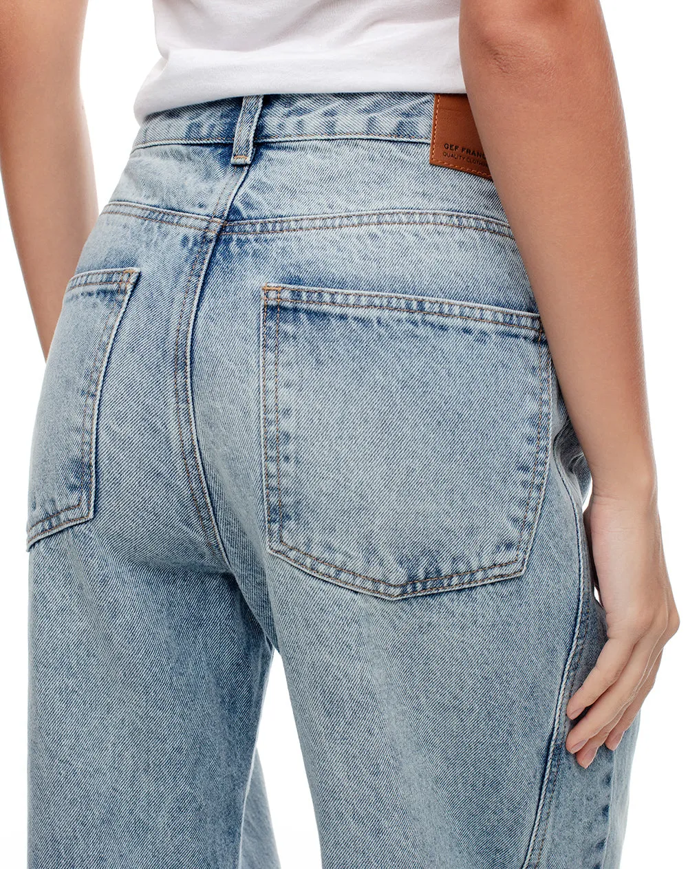 Jean wide leg tiro alto dobladillo índigo claro mujer sold by Gef product image thumbnail 5