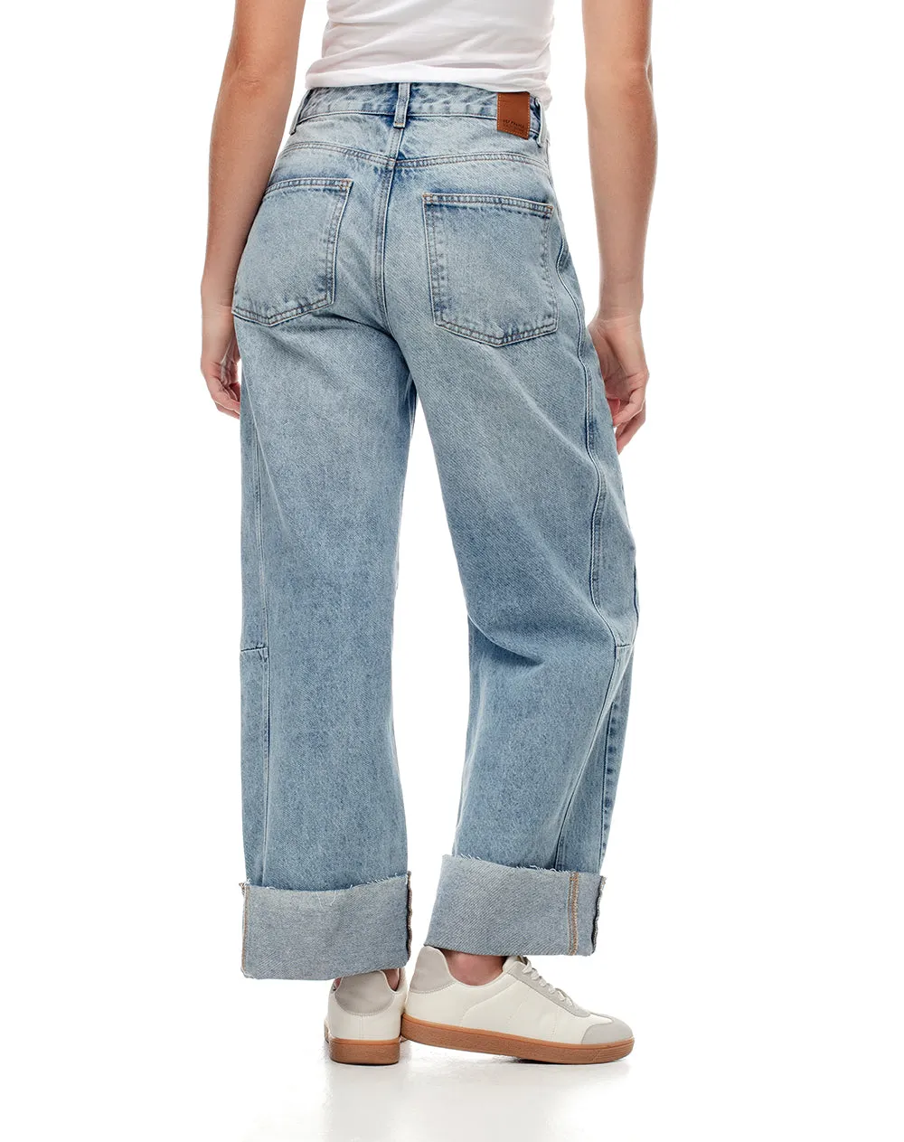 Jean wide leg tiro alto dobladillo índigo claro mujer sold by Gef product image thumbnail 2