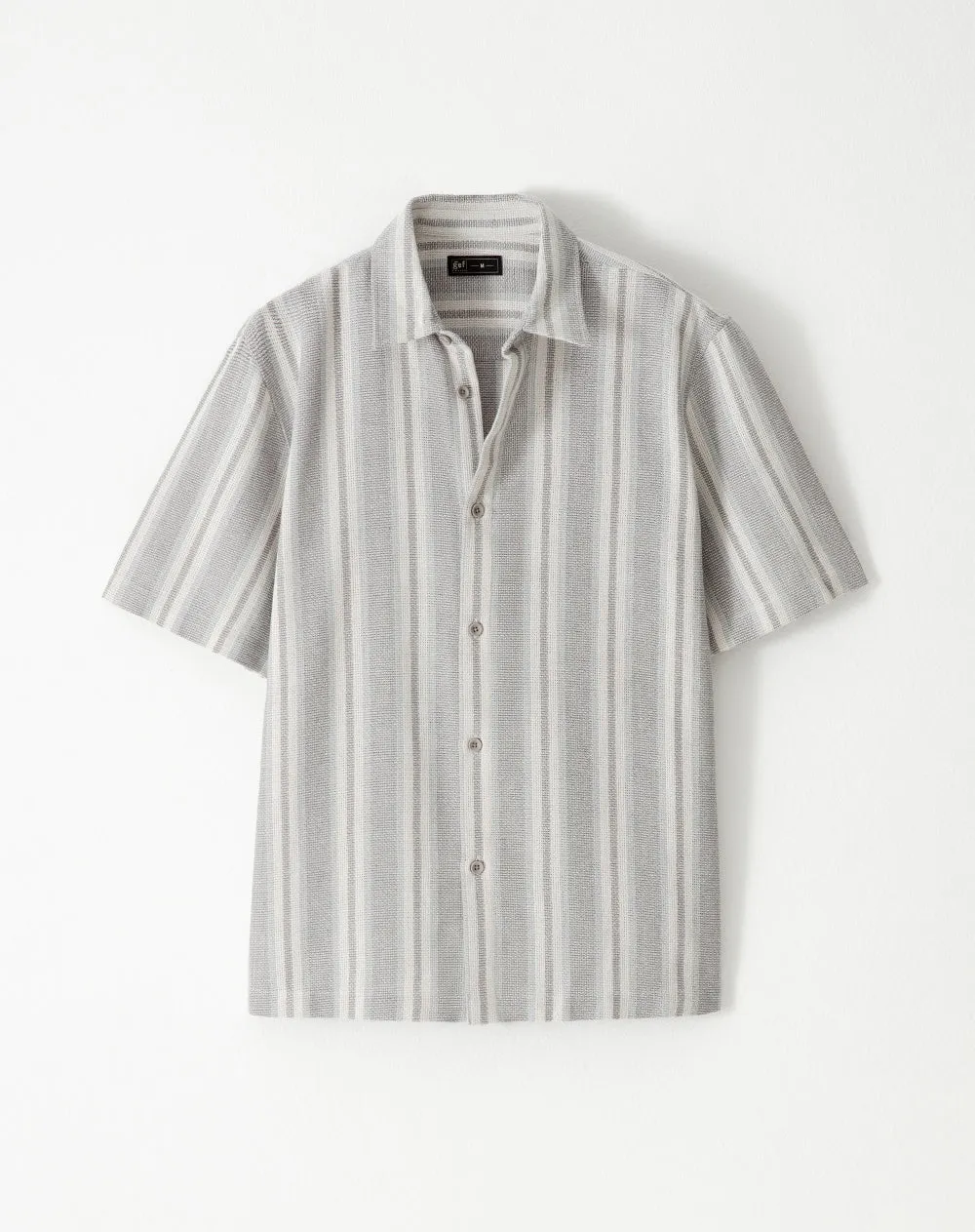 Camisa regular fit manga corta gris rayas sold by Gef product image thumbnail 5