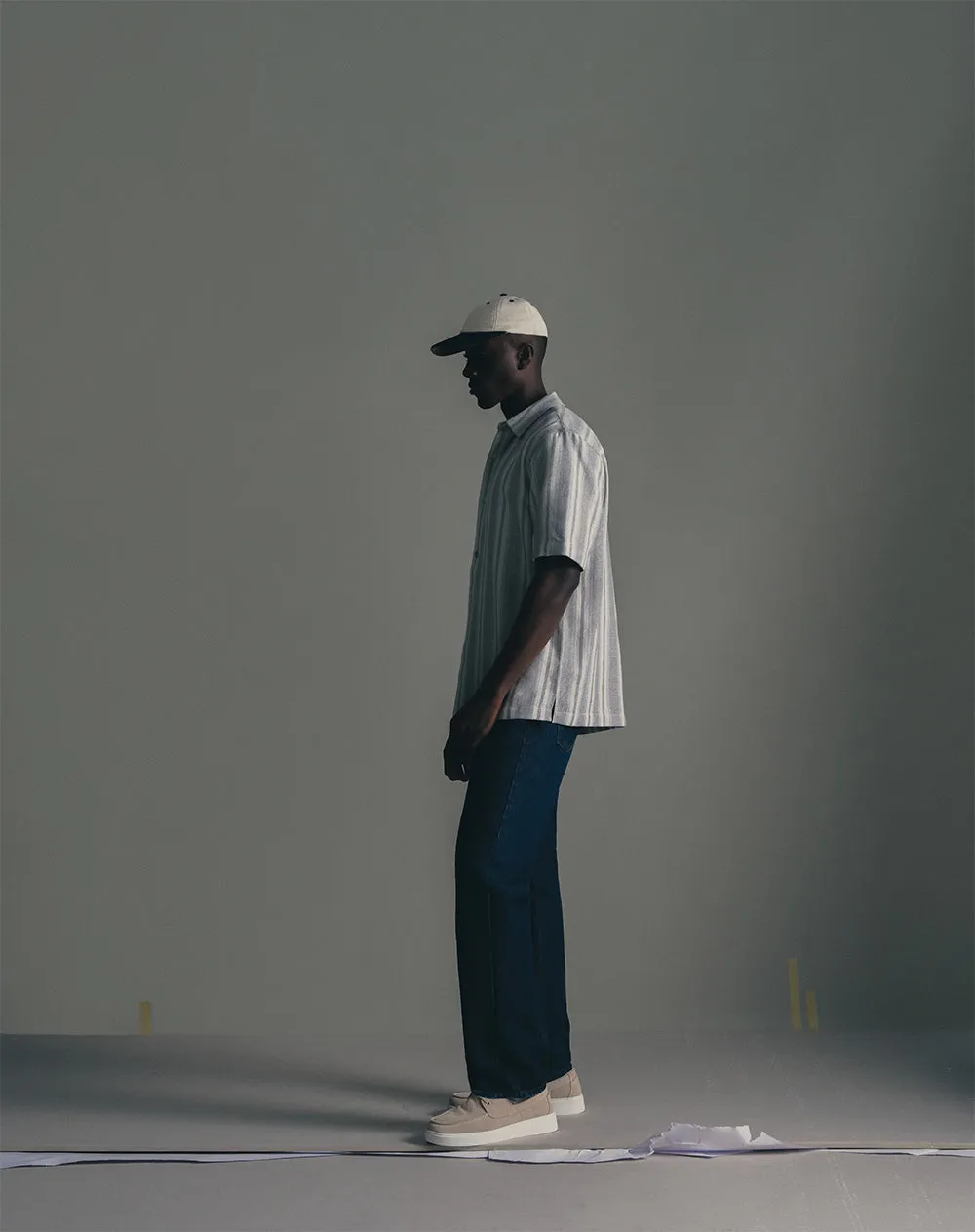 Camisa regular fit manga corta gris rayas sold by Gef product image thumbnail 4