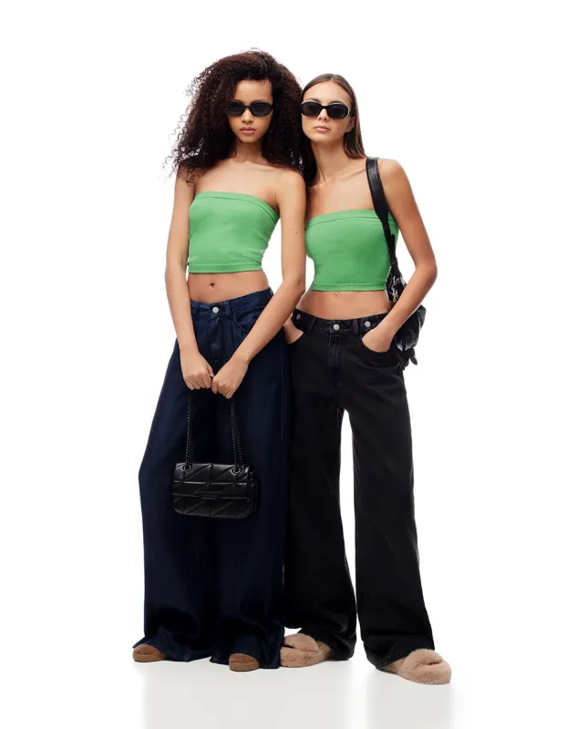 Crop top strapless seamless verde mujer sold by Gef