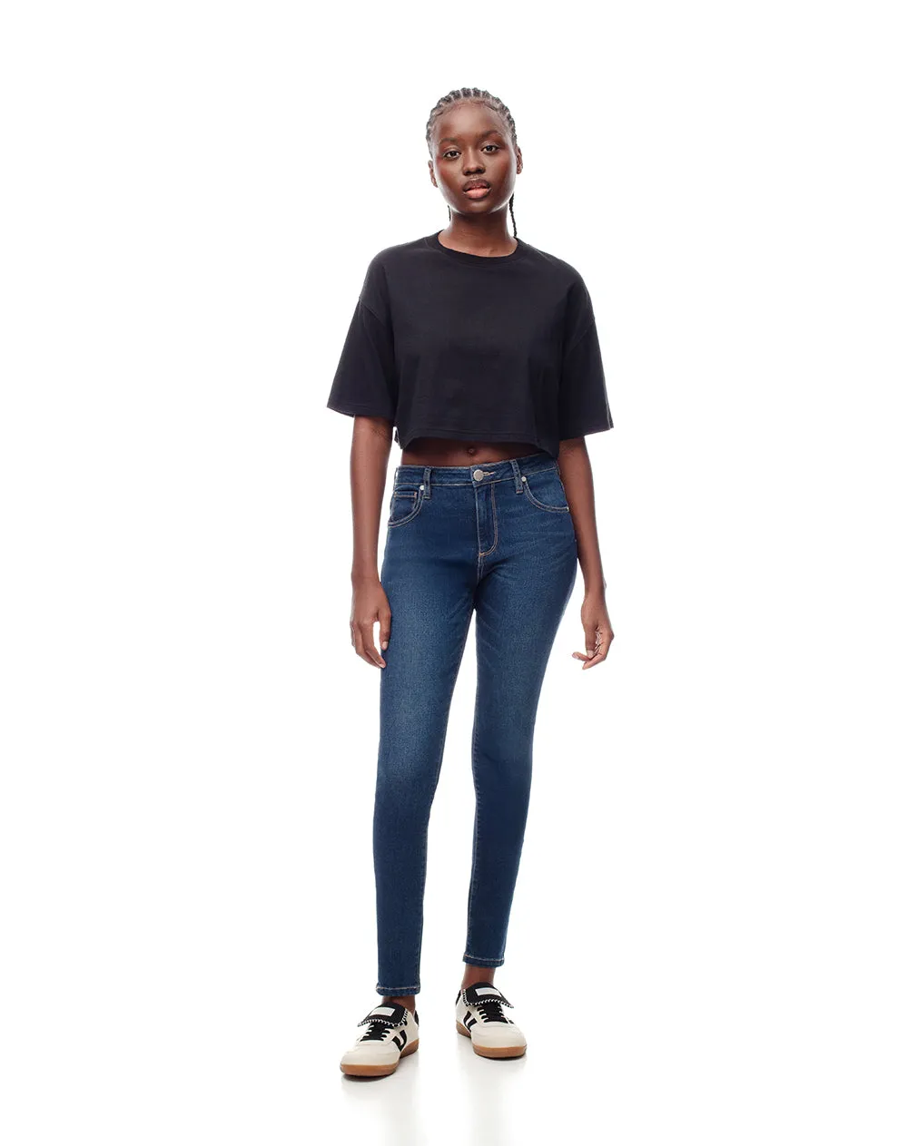 Jean súper skinny tiro medio índigo oscuro mujer sold by Gef