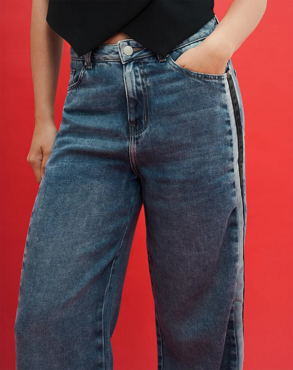 Jean recto tiro alto índigo oscuro mujer sold by Gef product image thumbnail 5