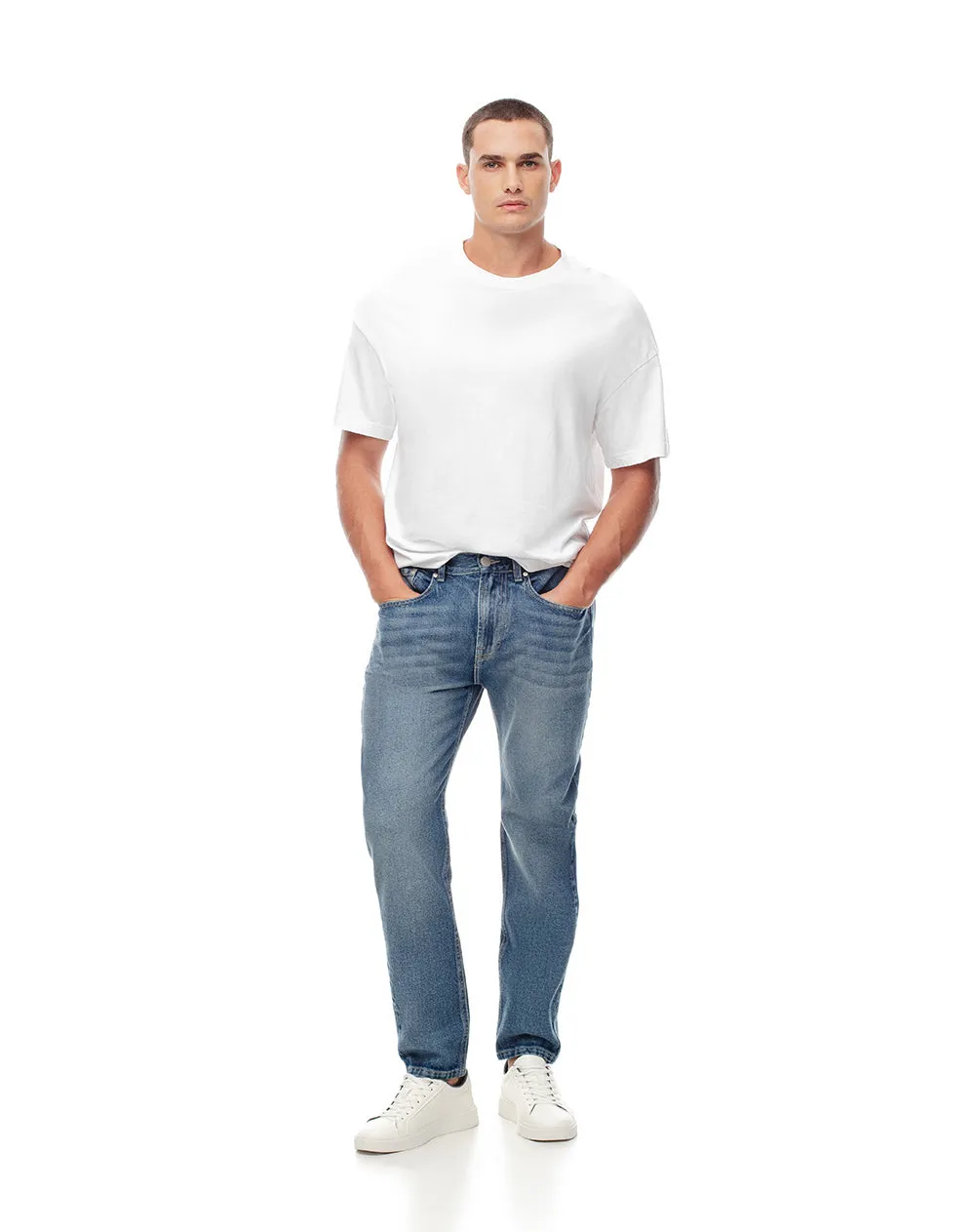 Jean tappered índigo medio hombre sold by Gef