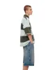 Polo oversized fit verde con rayas sold by Gef