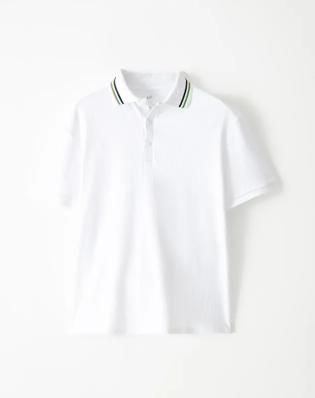 Polo regular fit blanca sold by Gef