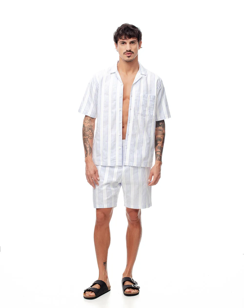 Camisa manga corta regular algodón rayas hombre sold by Gef product image thumbnail 4