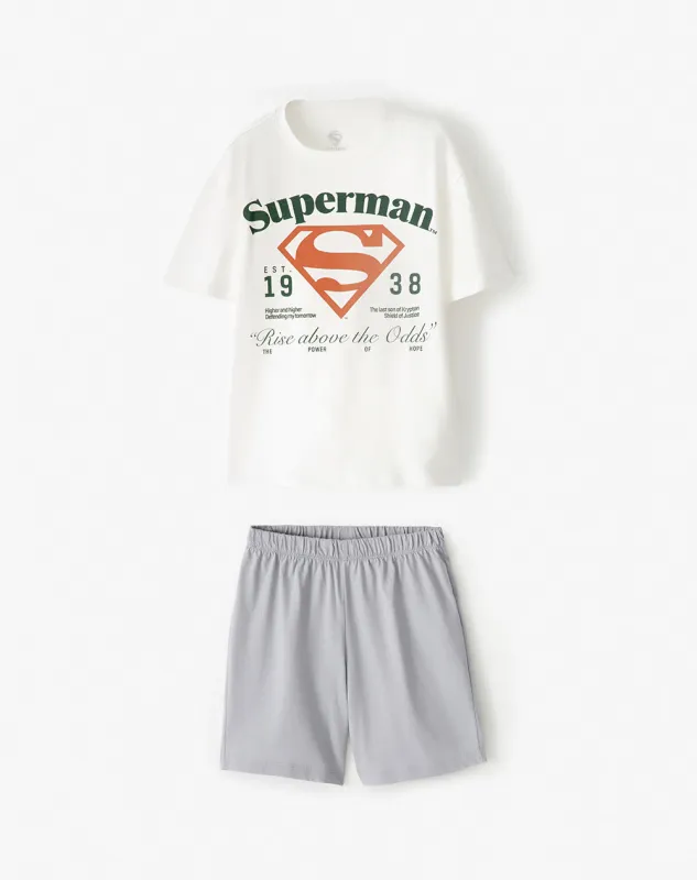 Camiseta + bermuda de pijama niño Superman algodón surtida sold by Gef