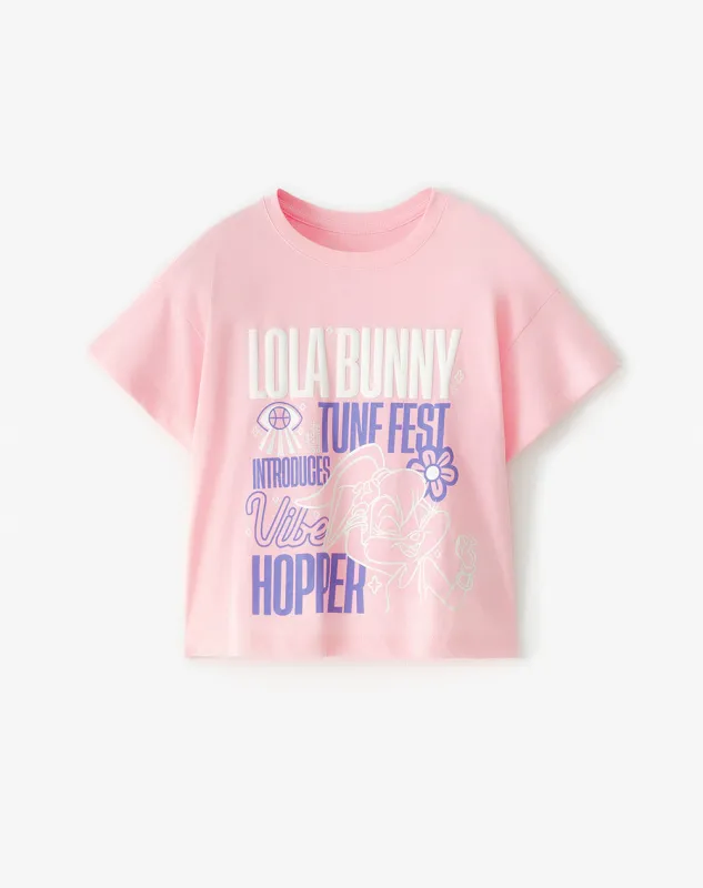 Camiseta regular algodón Lola Bunny rosa niña sold by Gef
