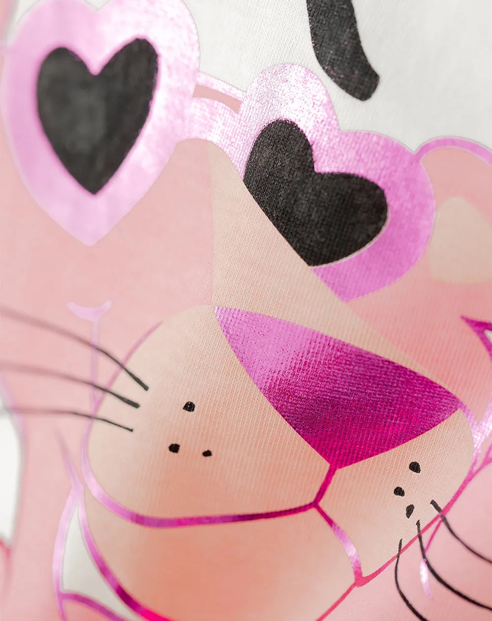 Camiseta regular algodón Pink Panther blanca niña sold by Gef product image thumbnail 2