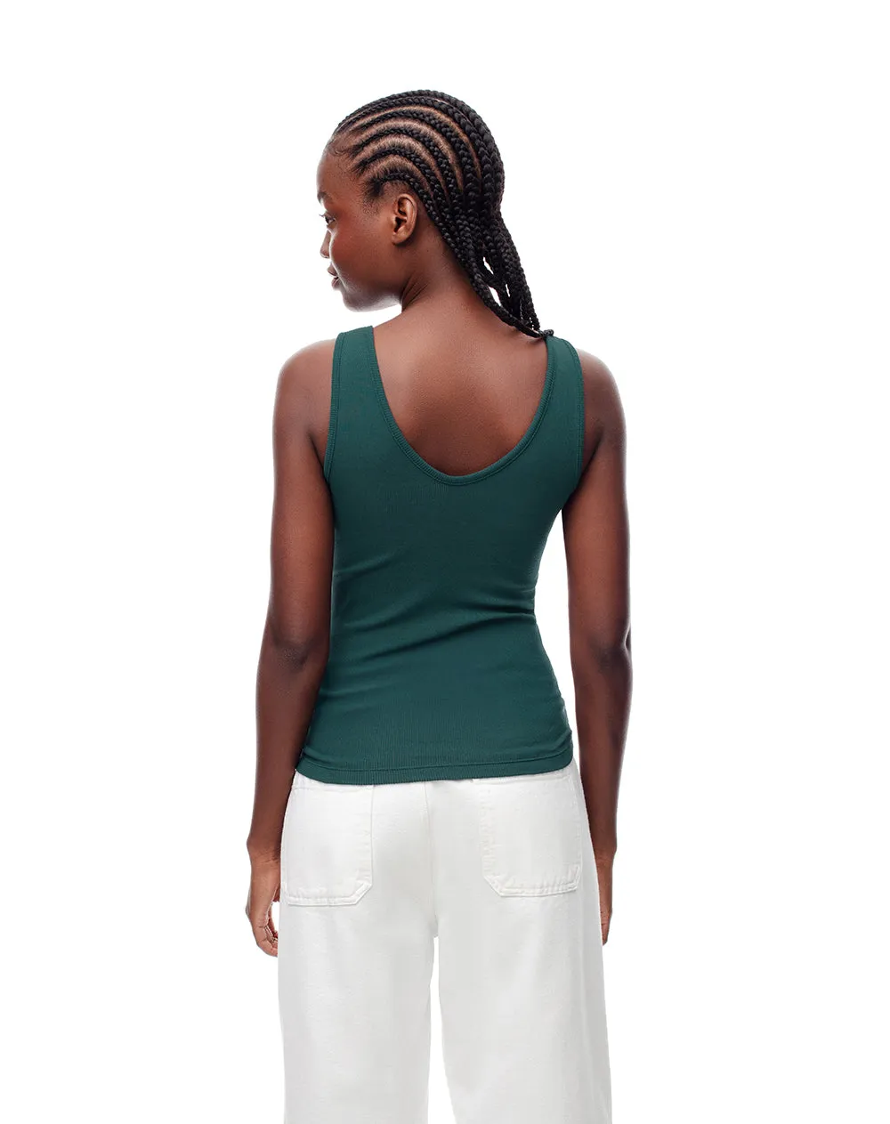 Camiseta manga sisa slim rib algodón verde mujer sold by Gef product image thumbnail 2