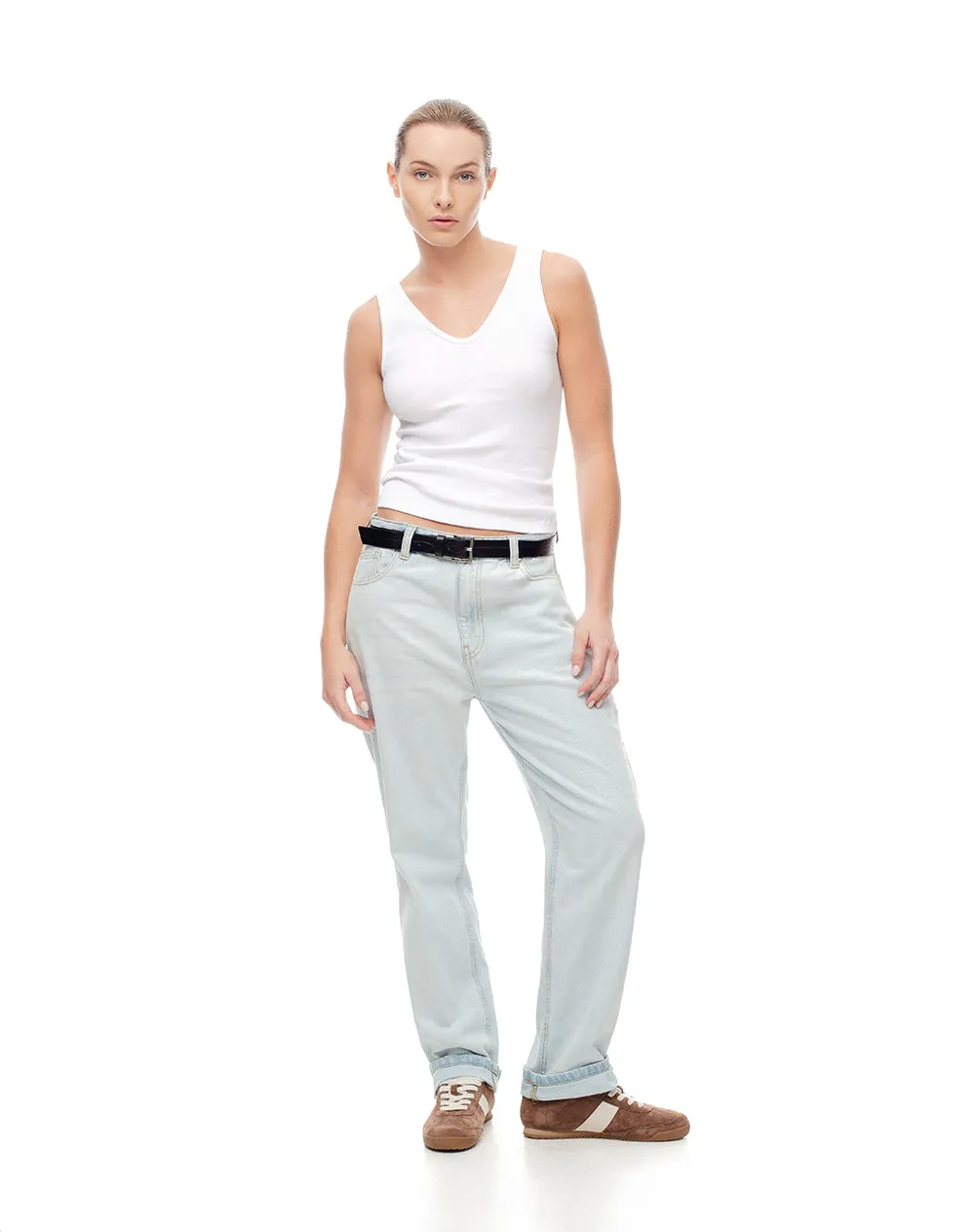 Camiseta manga sisa slim rib algodón blanca mujer sold by Gef product image thumbnail 4