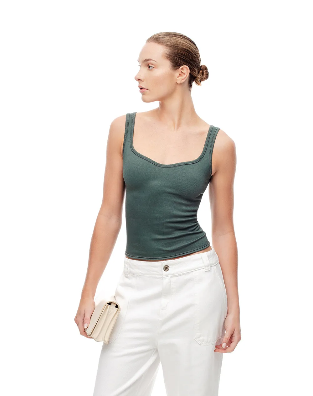 Camiseta manga sisa slim seamless verde mujer sold by Gef product image thumbnail 3