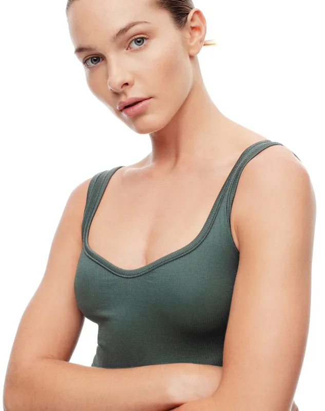 Camiseta slim sin mangas seamless verde mujer sold by Gef