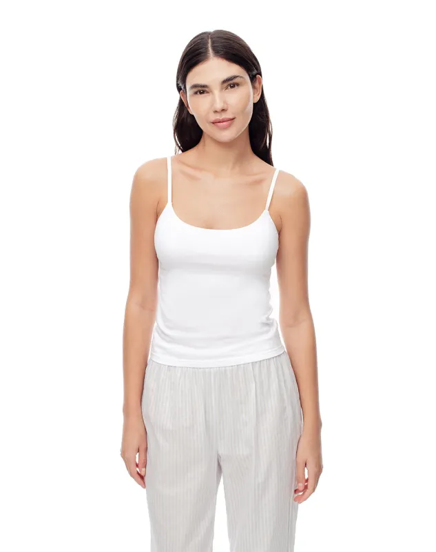 Camiseta crop slim tiras algodón blanca mujer sold by Gef