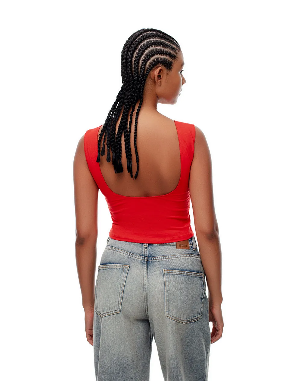 Crop top slim algodón roja mujer sold by Gef product image thumbnail 2