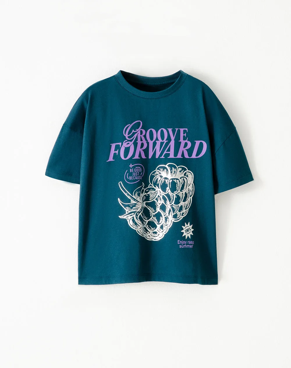 Camiseta oversize algodón verde estampada niña sold by Gef product image thumbnail 5