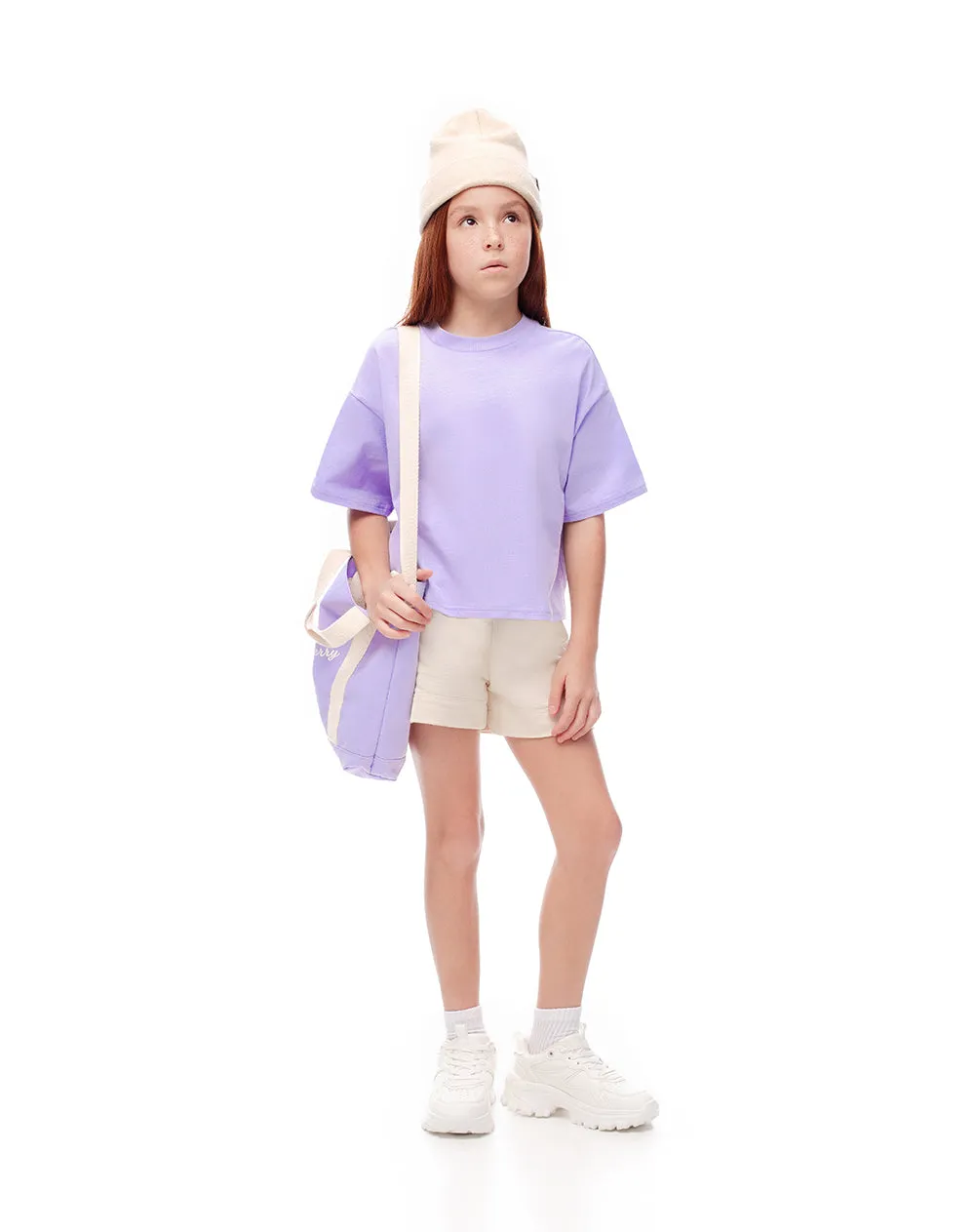 Camiseta oversize algodón lavanda niña sold by Gef product image thumbnail 3