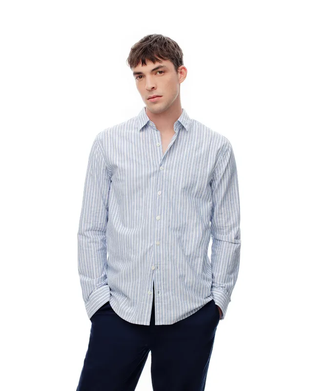 Camisa manga larga regular algodón rayas hombre made by Gef
