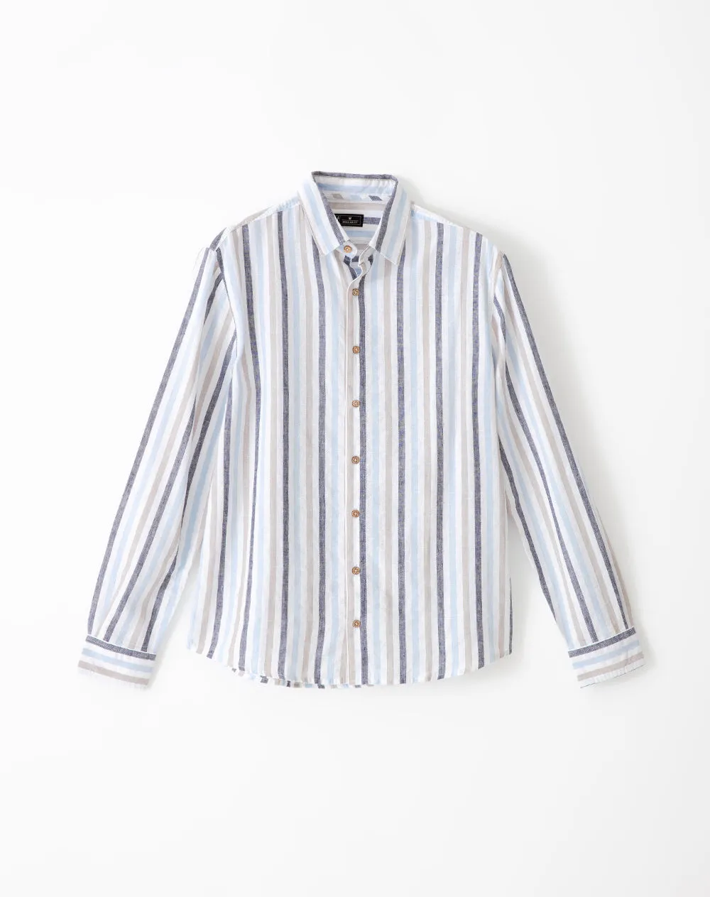 Camisa manga larga regular lino rayas hombre sold by Gef