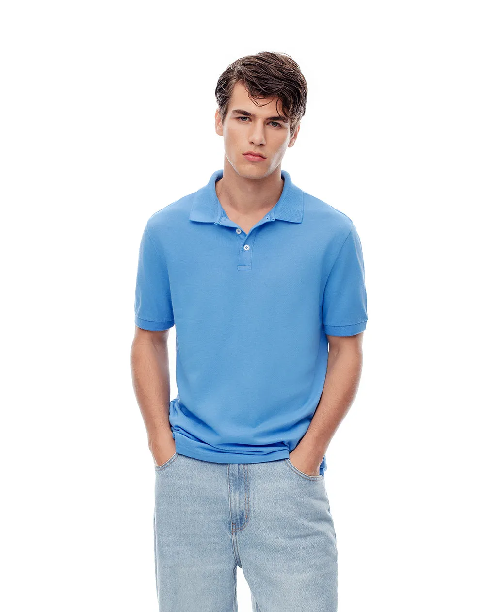 Polo slim algodón azul hombre sold by Gef