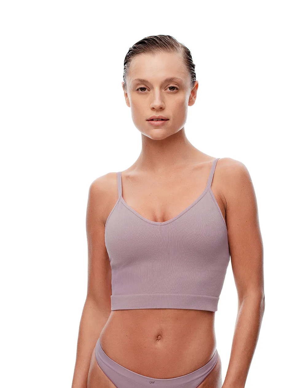 Crop top slim seamless morado mujer sold by Gef