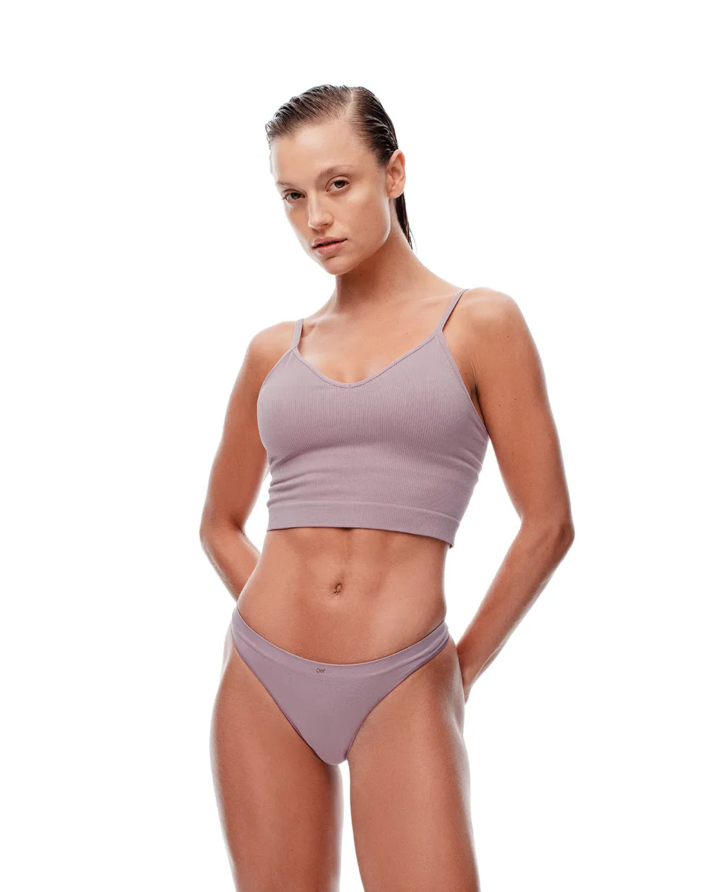 Crop top slim seamless morado mujer sold by Gef product image thumbnail 3