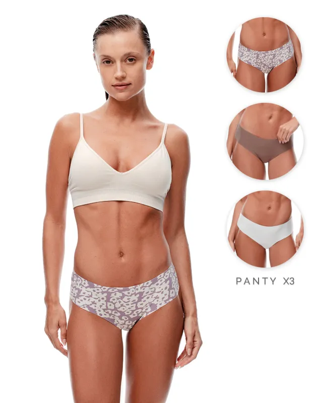 3 pantys boxer en punto tiro medio surtido sold by Gef