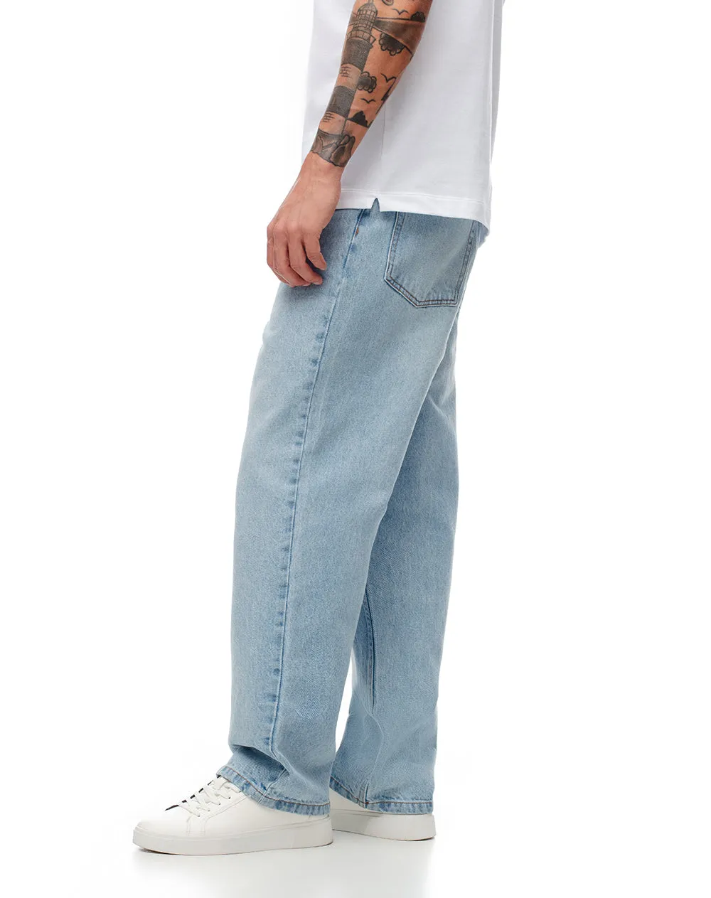 Jean wide leg índigo claro hombre sold by Gef product image thumbnail 4