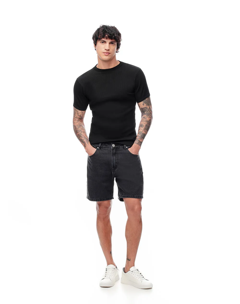 Bermuda denim regular negra hombre sold by Gef product image thumbnail 3