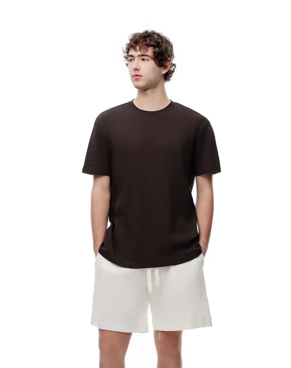 Camiseta regular algodón chocolate hombre sold by Gef