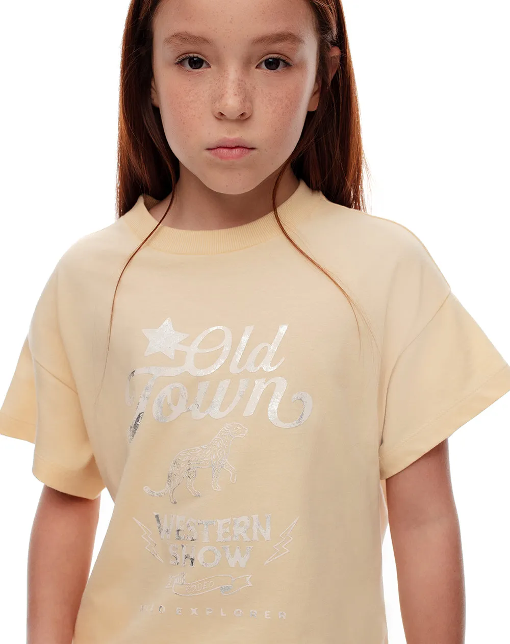 Camiseta regular algodón amarilla estampada niña sold by Gef product image thumbnail 4