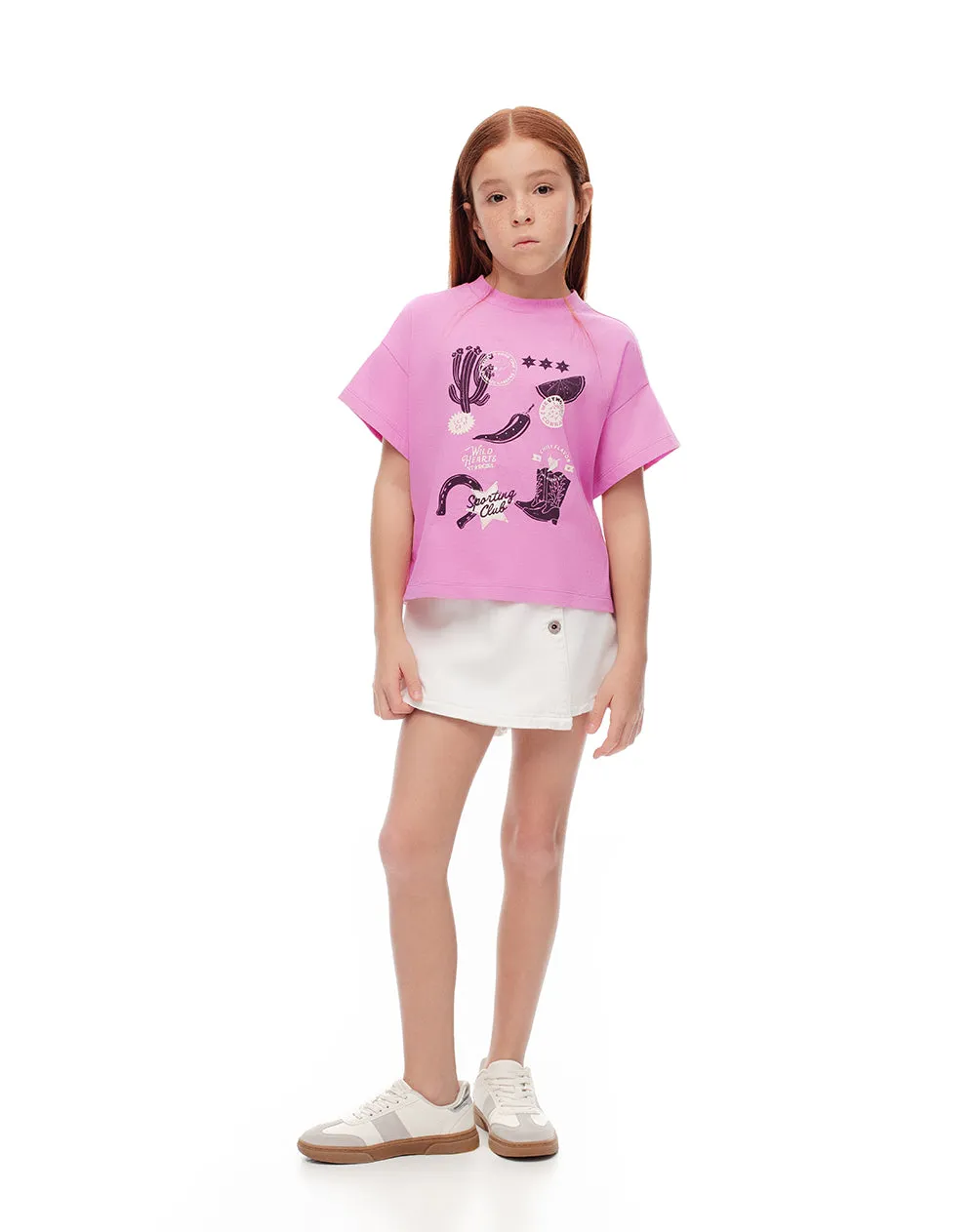 Camiseta regular algodón rosa estampada niña sold by Gef product image thumbnail 3