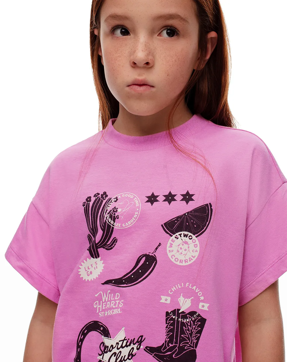 Camiseta regular algodón rosa estampada niña sold by Gef product image thumbnail 4