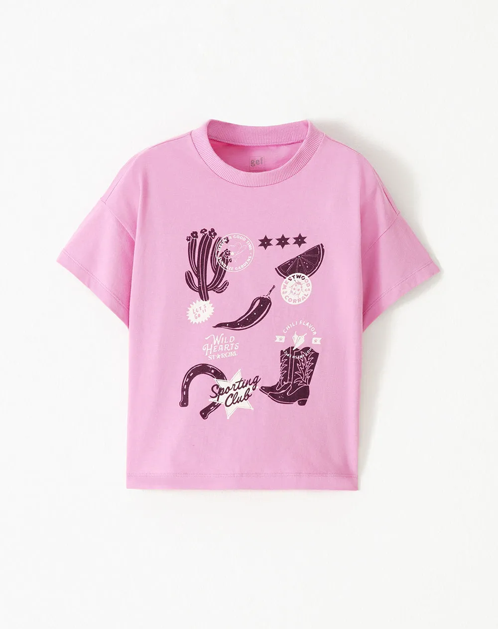 Camiseta regular algodón rosa estampada niña sold by Gef product image thumbnail 5