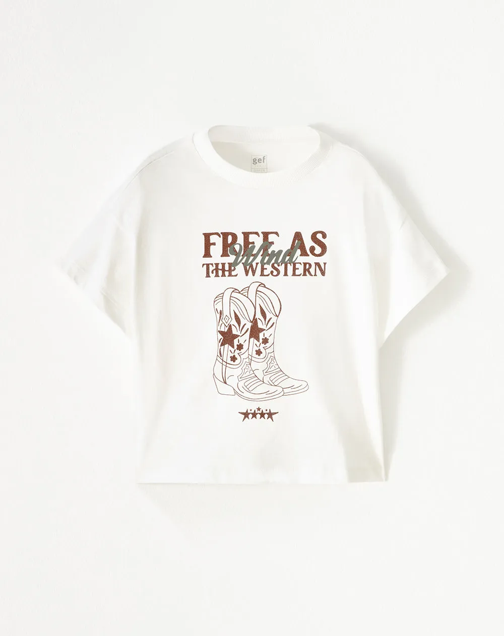 Camiseta regular algodón blanca estampada niña sold by Gef product image thumbnail 5