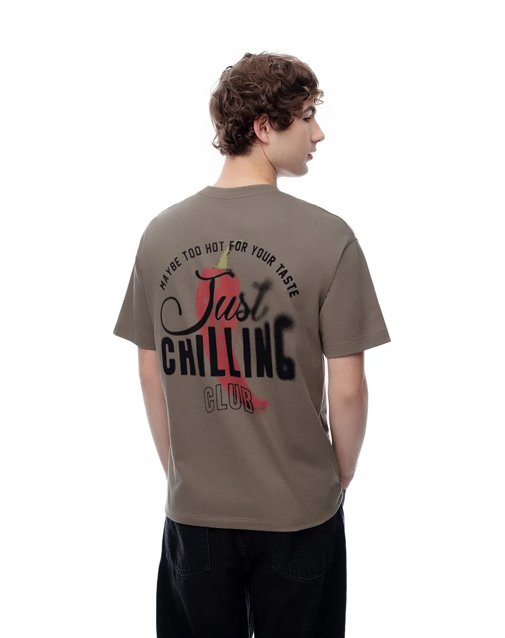 Camiseta regular algodón café estampada hombre sold by Gef
