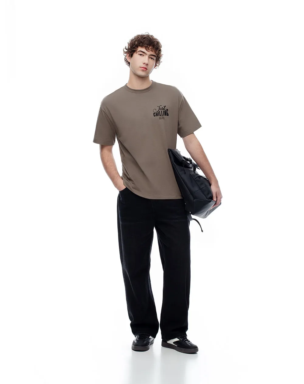 Camiseta regular algodón café estampada hombre sold by Gef product image thumbnail 3