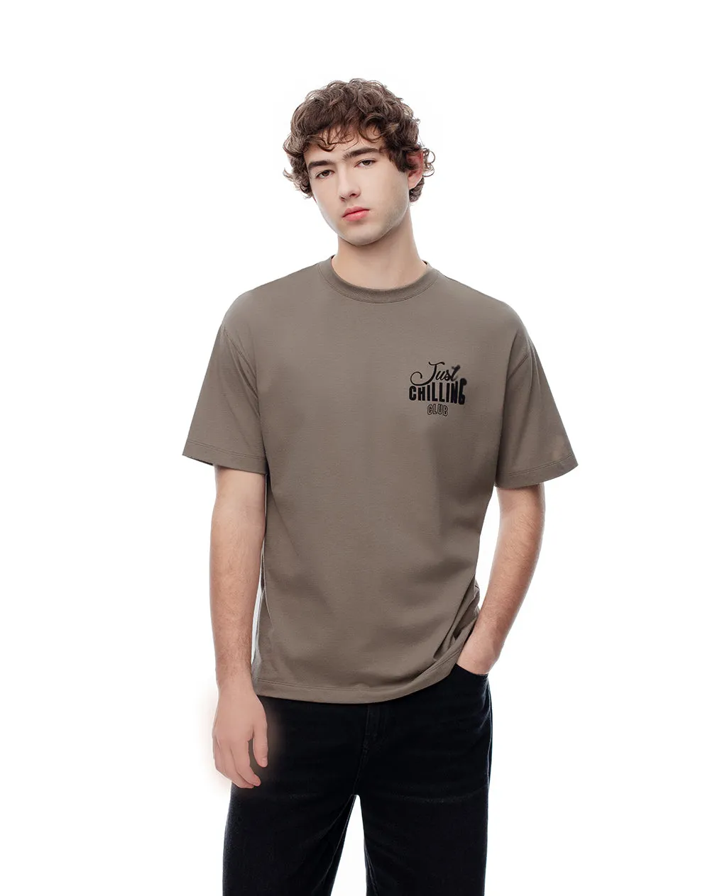 Camiseta regular algodón café estampada hombre sold by Gef product image thumbnail 2