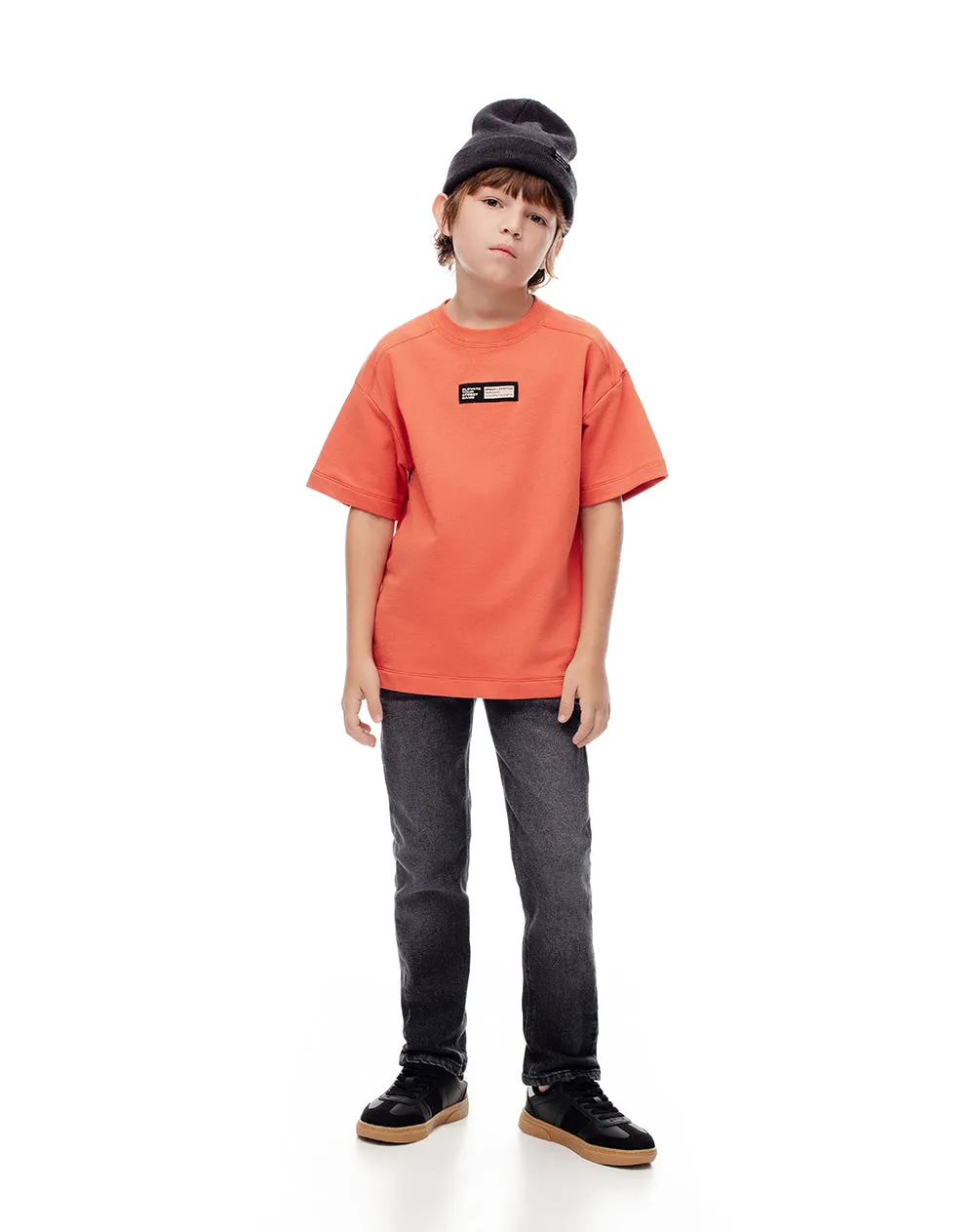 Camiseta oversize algodón naranja niño sold by Gef product image thumbnail 3