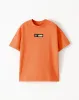 Camiseta regular fit manga corta naranja sold by Gef
