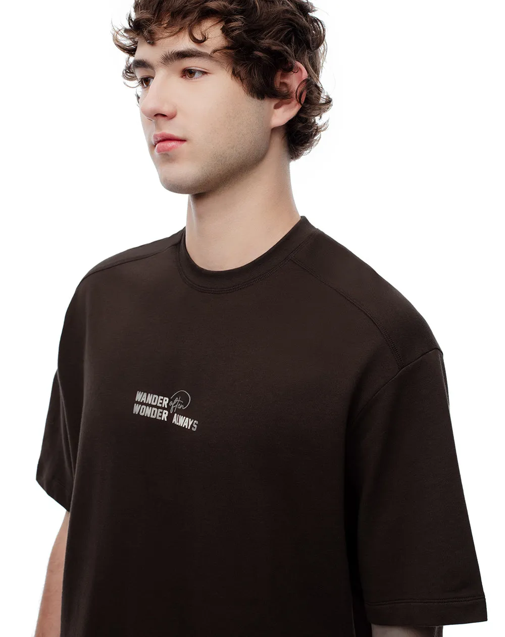 Camiseta oversize algodón chocolate estampada hombre sold by Gef product image thumbnail 4