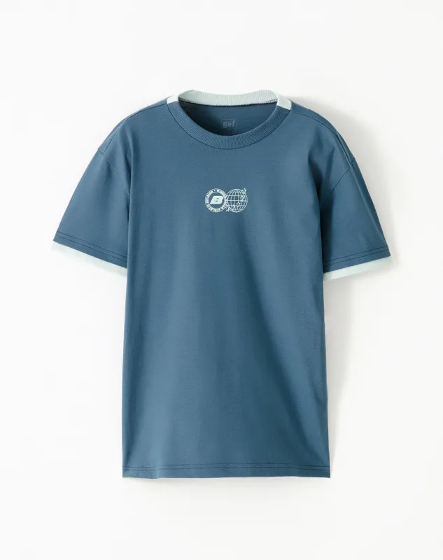 Camiseta regular algodón verde estampado niño sold by Gef