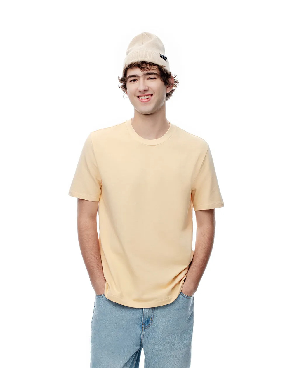 Camiseta oversize algodón amarilla hombre sold by Gef