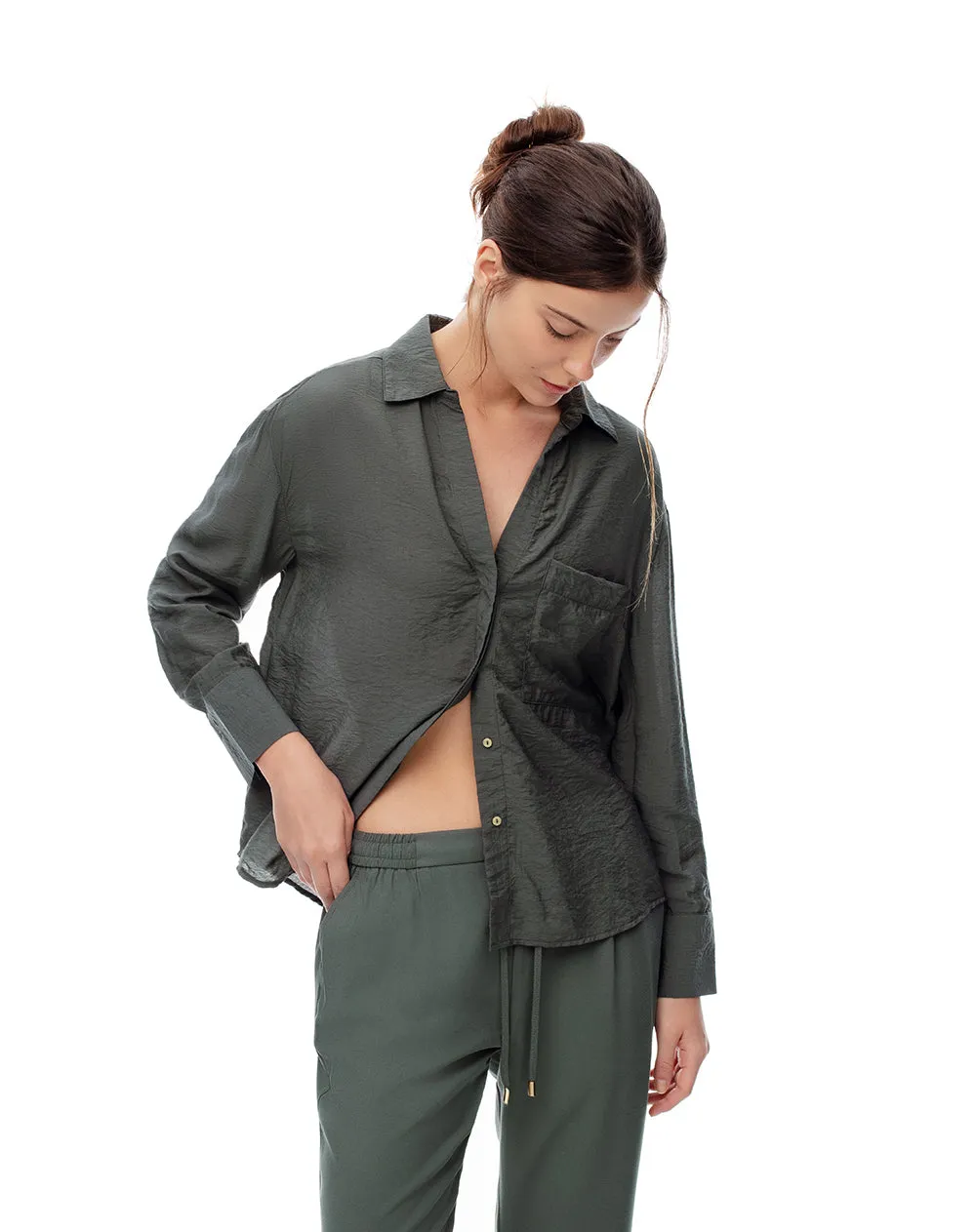 Camisa manga larga regular verde mujer sold by Gef product image thumbnail 4