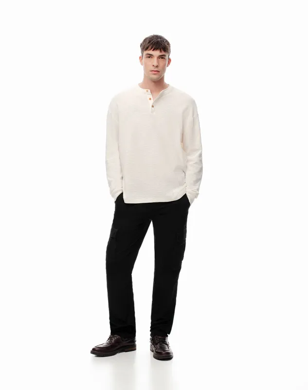 Pantalón cargo slim algodón negro hombre made by Gef